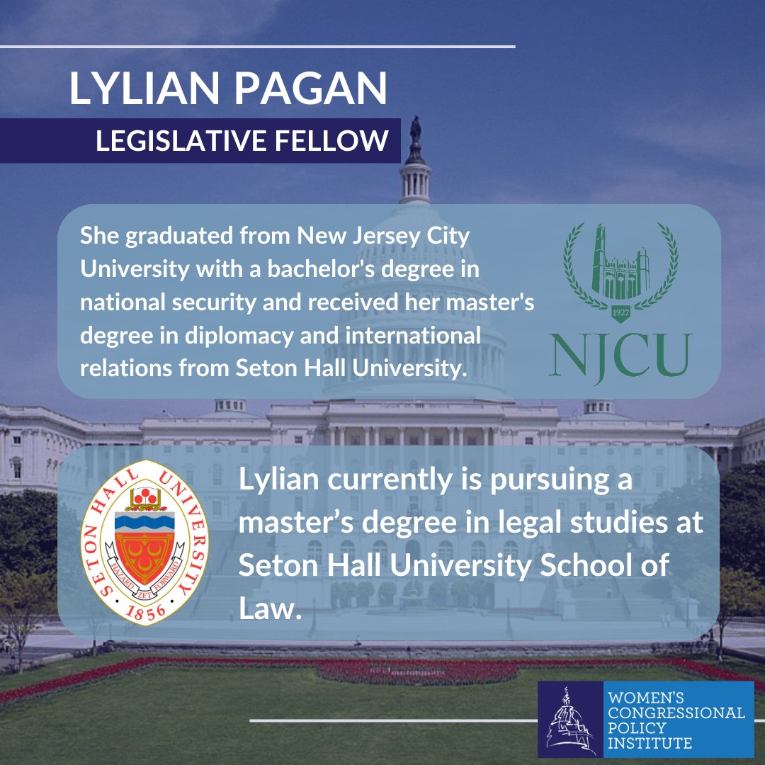 Please join us and welcome Lylian Pagan, one of WCPI’s 2024 Congressional Fellows! She is a legislative fellow in the office of Congressman Mike Levin (CA-49) #womeninpolitics