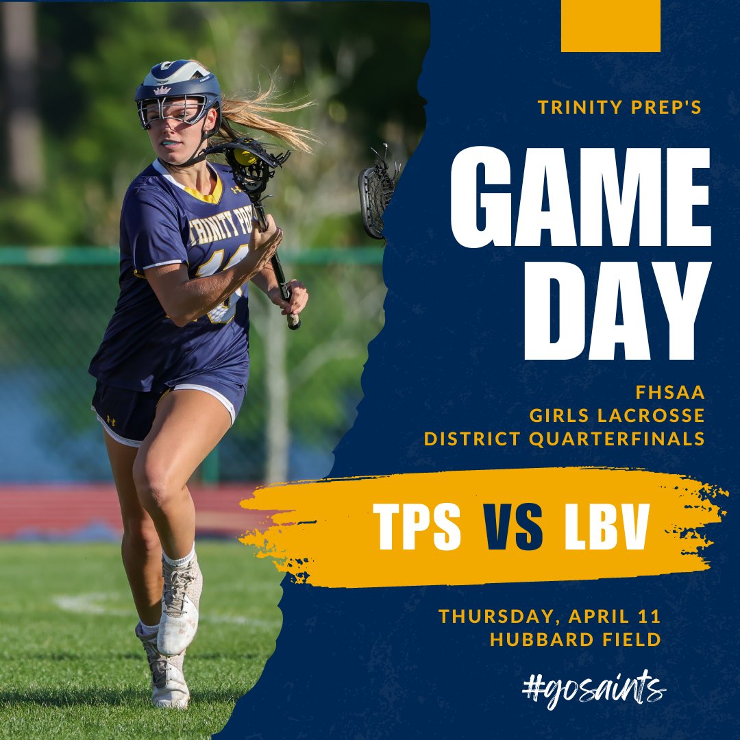 Come out and support our Girls' Varsity Lacrosse team in their FHSAA District Quarterfinal game tonight at 6:30 pm! #GoSaints