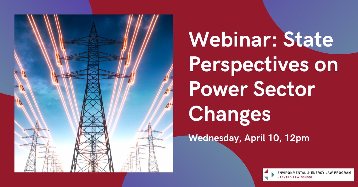 ICYMI: Watch yesterday's discussion with state utility regulators and policymakers about their approaches to maintaining a reliable, affordable, and cleaner power system eelp.law.harvard.edu/2024/04/state-…