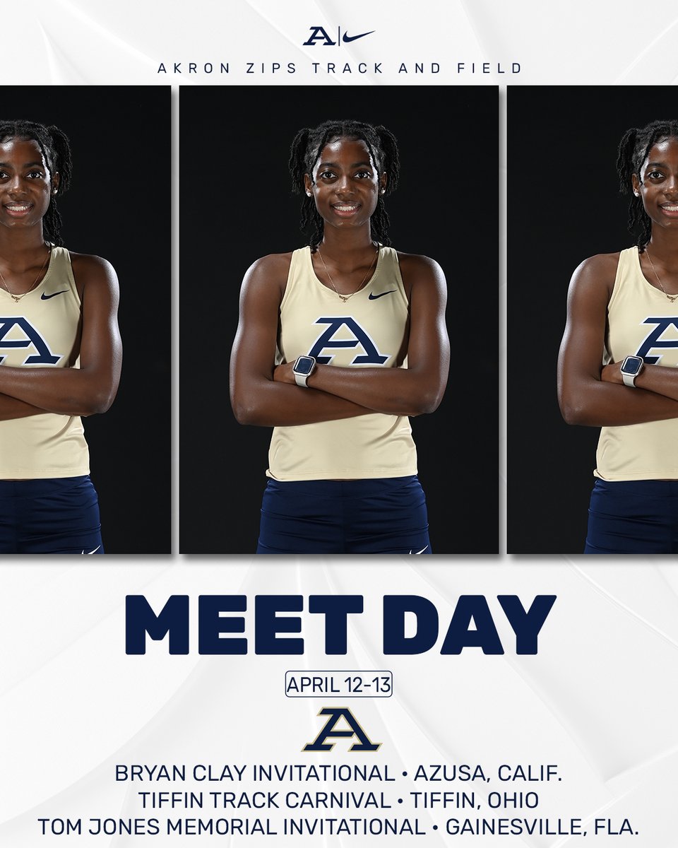 MEET DAY @ZipsTFCC competes at Trio of Weekend Meets

#GoZips | @ZipsTFCC 🦘 

📅 Friday-Saturday (April 12-13)
💻 Live Stats - bit.ly/48ZeAy5 
📺 Bryan Clay Live Video ($) - bit.ly/4atxjnj