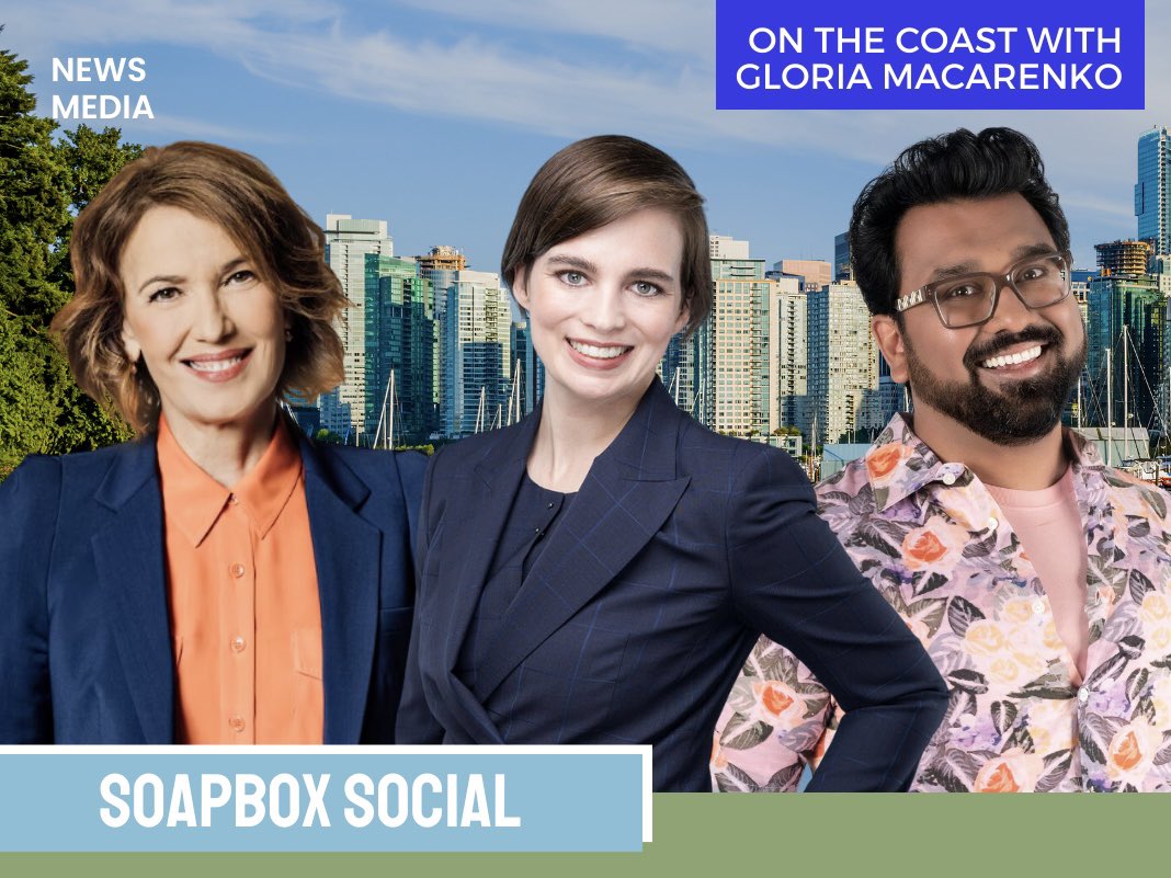 Tune into this week’s edition of @CBCOnTheCoast’s Soapbox Social — Vancouver’s freshest commentary panel — with host @CBCGloria! Today at 4:10pm 88.1FM 📻 690AM 📻