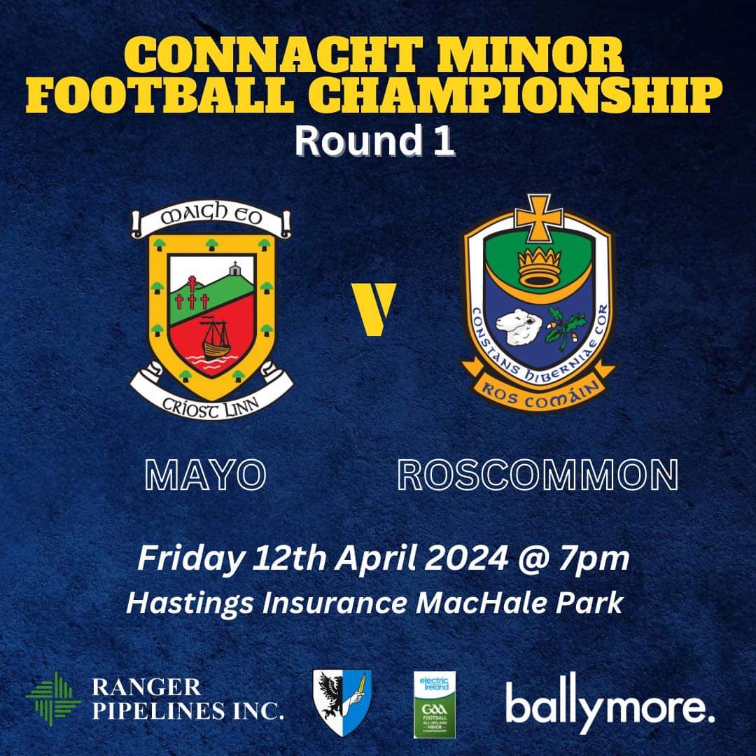 The very best of luck to club representative Anthony Cox and the Roscommon Minors as they take on Mayo tomorrow evening in the opening round of the Connacht GAA Minor Championship. #RosGAA @ConnachtGAA