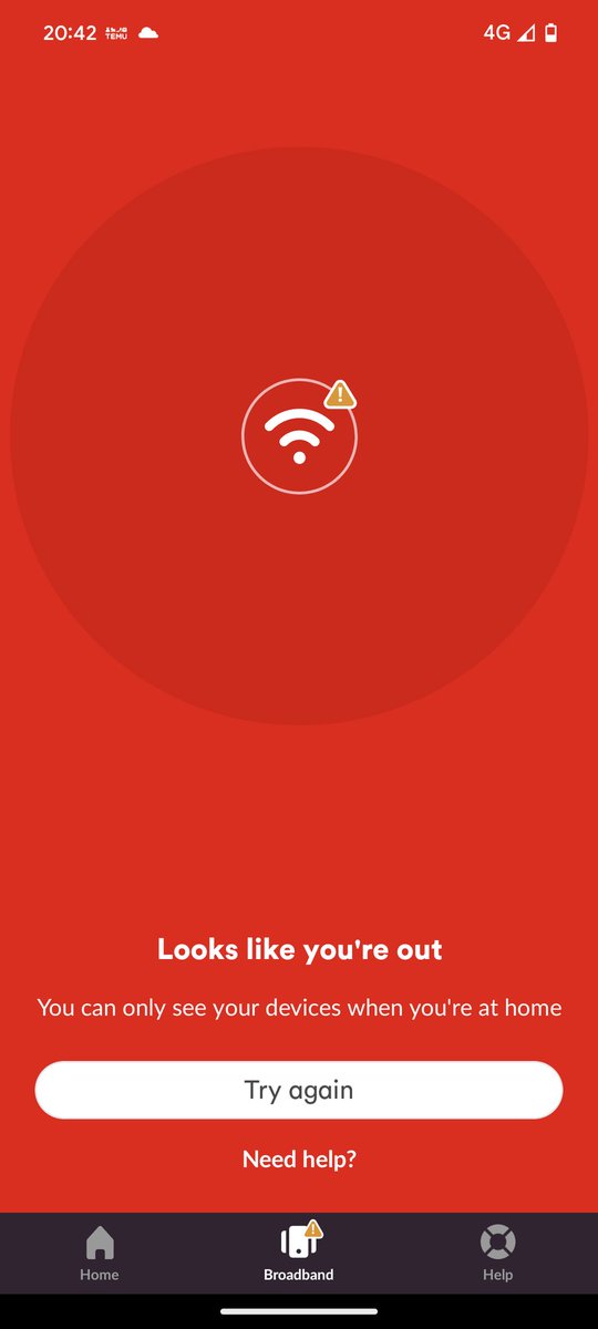 teatrolleydolly's tweet photo. So I'm in my home in my kitchen one room away from my hub with doors open. Apparently the WiFi is so garbage that it's registering as "not home" awesome. 
@virginmedia 
#worstrelationshipever https://t.co/fE98vuJSUN