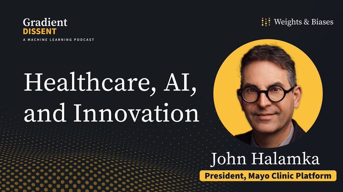 Upgrading Your Health: Navigating #AIs Future In Healthcare with John Halamka [ @jhalamka ] of @MayoPlatform buff.ly/4aqrZkm @weights_biases #AI #HealthTech Cc @DeepLearn007 @jblefevre60 @ahier @EvanKirstel @IrmaRaste @Hal_Good @enilev