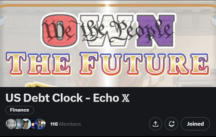 Exciting news! We've just shared all the secrets from October 2023 on our community page. 

Come join us at X and be part of the discussion!
👇👇👇👇
twitter.com/i/communities/…

🙌'Know What You Hold!!!'🧠

#USDebtClock #echodatruth #WeThePeople #NCSWIC