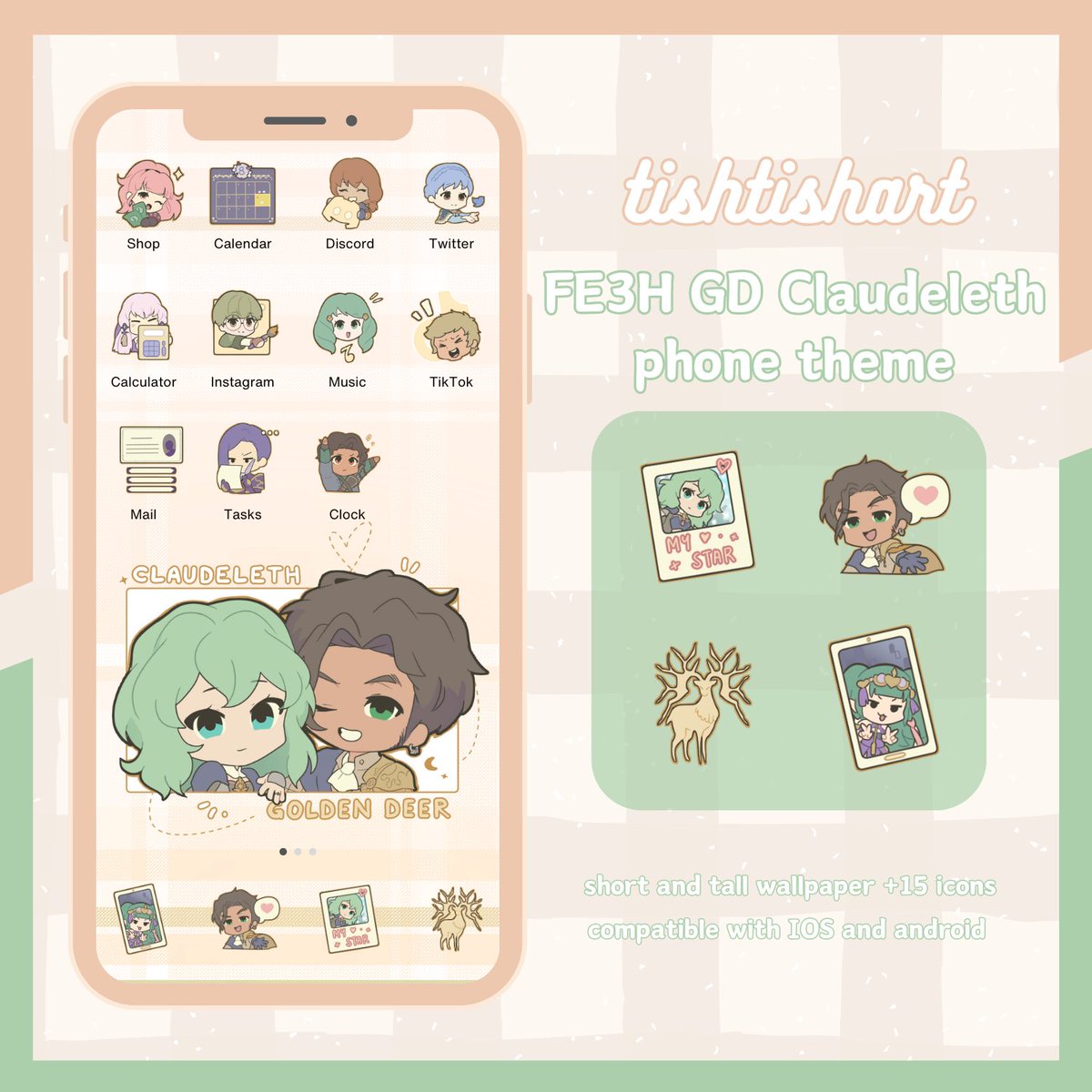 Absolutely chuffed to be participating in another @TheEmblemCon , this time in the CC Corridor! I'll be offer these styles only while the event is on ✨ Also made some adorable phone themes for the occasion! 🔗⬇️