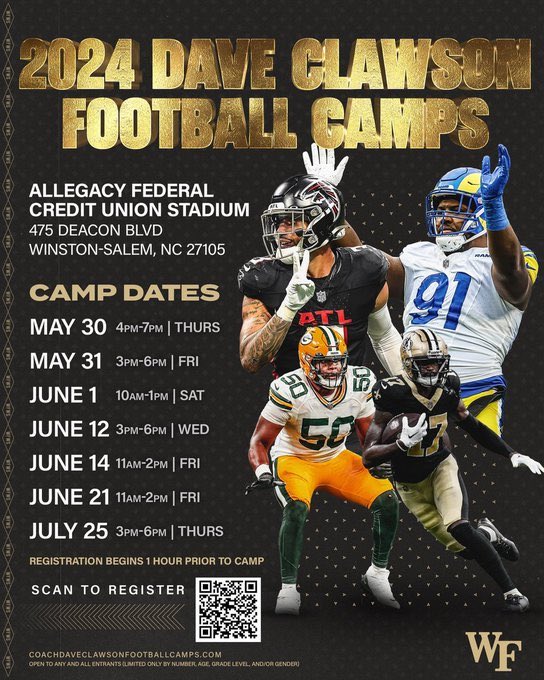 Thank you for the camp invite!
@WF_FBRecruiting