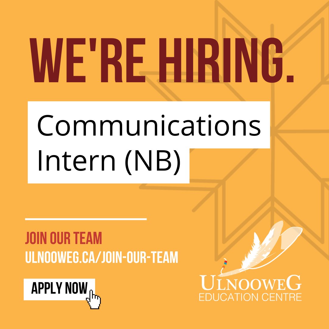 Seeking a communications intern in NB🔍 We've partnered with the Joint Economic Development Initiative and the McKenna Institute through UNB on a new set of projects and we need your help! Learn more and apply now at ulnooweg.ca/join-our-team #Hiring #NewBrunswick #StudentJobs