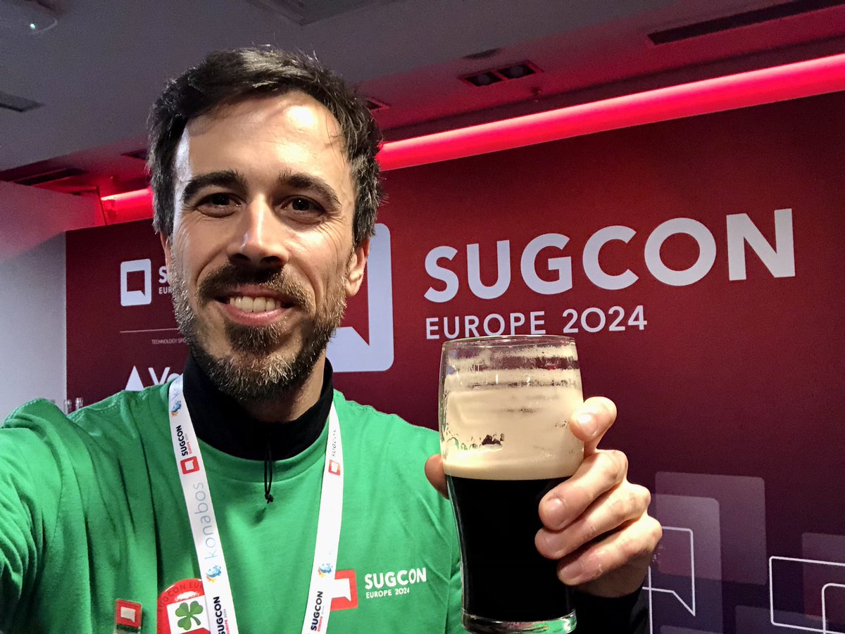 Enjoying the first pint of Guinness today after the first day of #SUGCON in Dublin