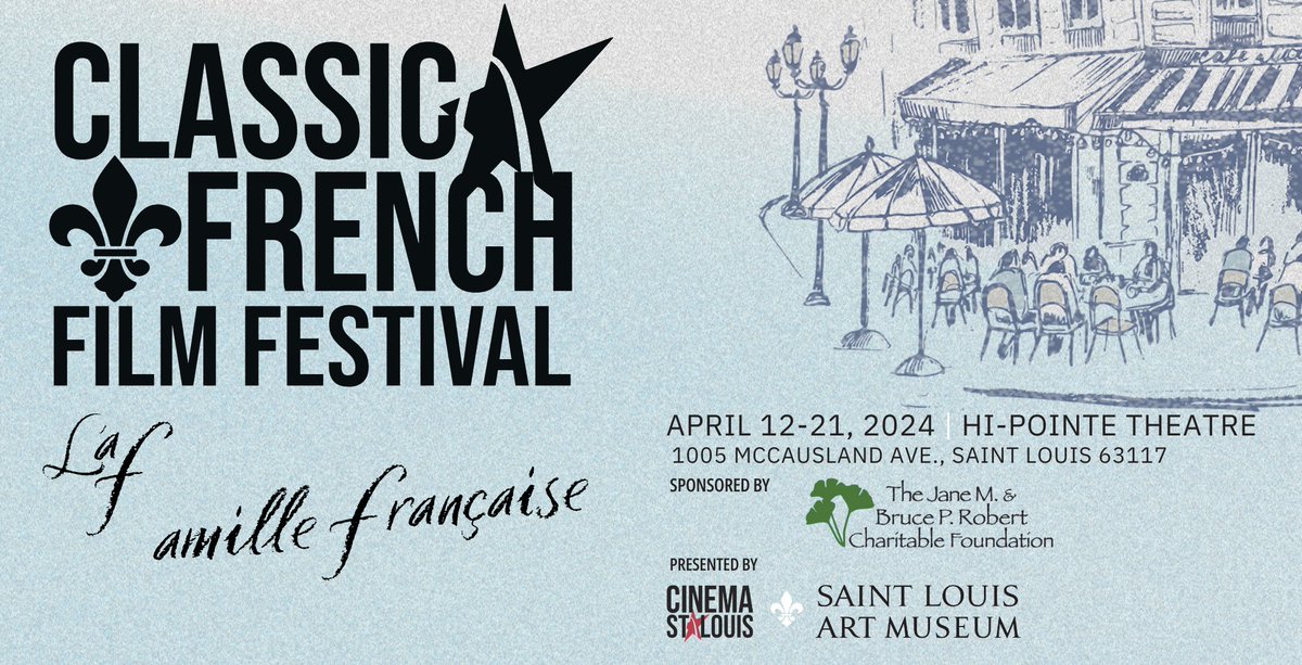 🇫🇷 Beaucoup de cinéma!🇫🇷 The 16th Annual Classic French Film Festival, kicks off TOMORROW! Schedule & 🎟️ cinemastlouis.org/robert-classic… #cinemastlouis #classicfrenchfilmfest #hipointetheatre #seeitathehipointe