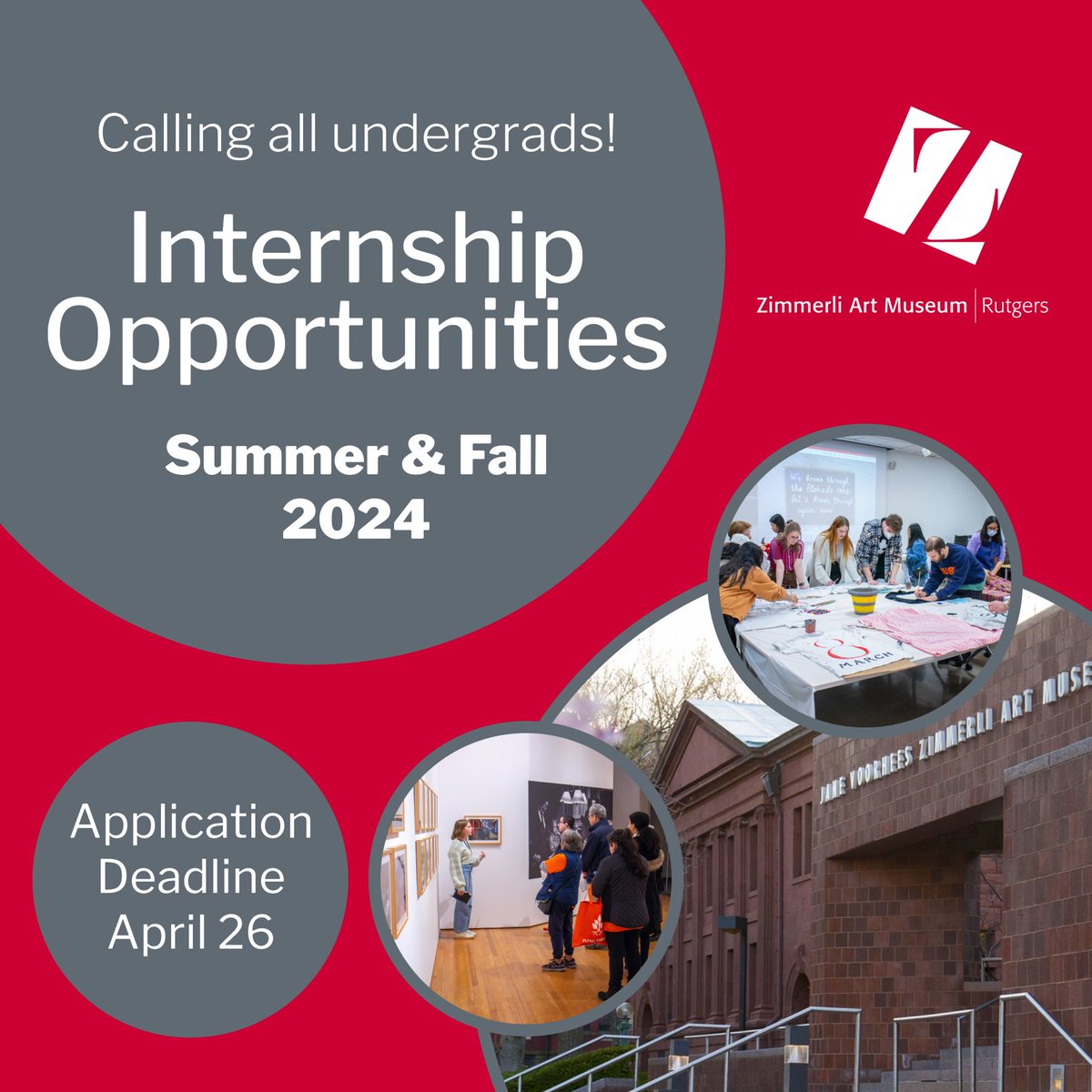 ‼️Undergrads‼️ Internship applications for Summer and Fall 2024 are open 🎉 Earn academic credit & work on projects that support the operations of the museum! ✨ The application deadline is quickly approaching, apply today: go.rutgers.edu/zaminternships…