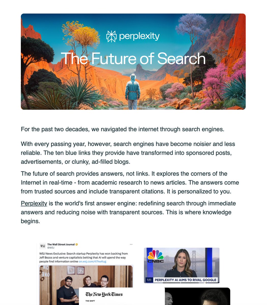 Can AI chats replace search engines? See below from @perplexity_ai on the Feature of Search #seo #ai IMO Users will choose the best experience so the future is Answers > Links (however, the content creators need to be incentivized and get some organic clicks from the new CHERPS