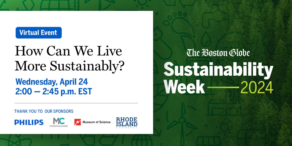 Questions abound when trying to adopt a more sustainable lifestyle. Join reporter @erinmdouglas23 with local sustainability leaders (@UVIDASHOP, @SustainableMIT) on April 24 for some of the answers. Sign up for this virtual panel here: trib.al/pcA92xn #GlobeEvents