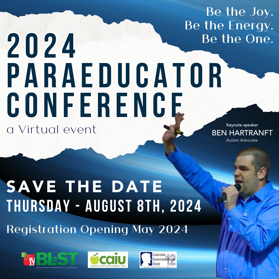 📆 Save the date for the 2024 Paraeducator Conference! 👉 August 8th, 2024 Be the Joy. Be the Energy. Be the One. Registration is opening in May! @CapitalAreaIU @LincolnIU12