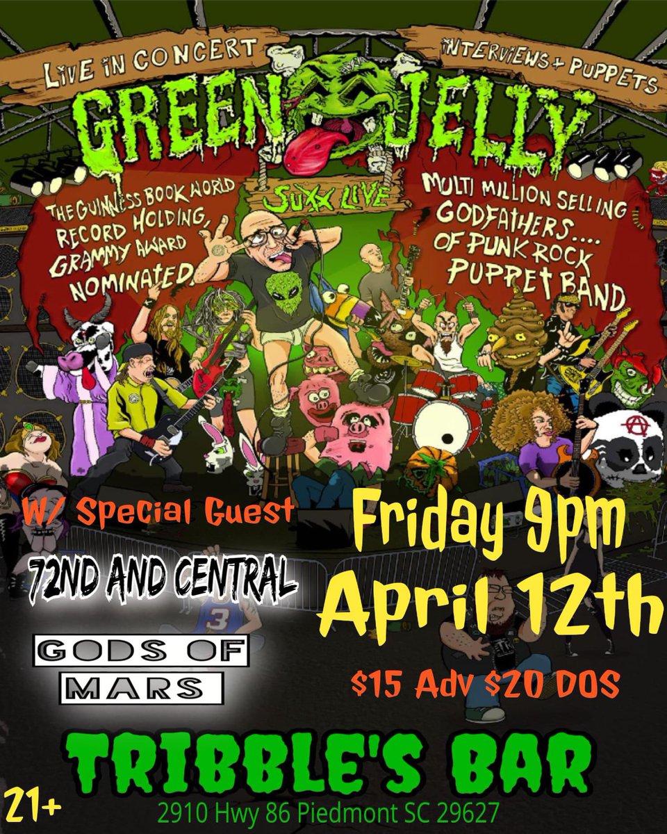 We are back at @TribblesBar in #UpstateSC tomorrow! 4/12/24- catch us as we share the stage with #GreenJellÿ ! 
.
.
.
#gvlmusic #gvlmusicscene #yeahthatgreenville #greenvillesc