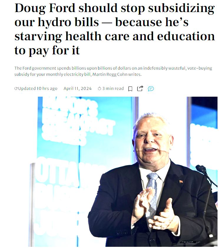 'At a time when the #DougFord gov't is slowly starving our post-secondary #education system-funding will be reduced from $12.6B to $12.2B next year-imagine the impact of transferring that $7.3B hydro subsidy to the 47 public colleges/universities across ON many now in deficit.'