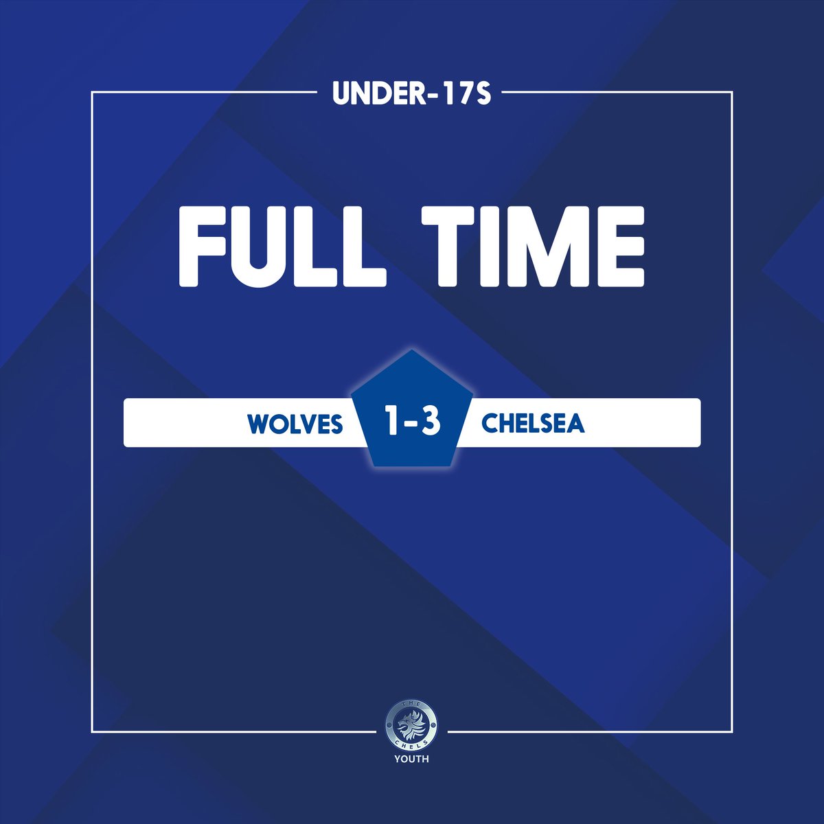 Full Time: Wolves 1-3 Chelsea. Chelsea have won the Under-17 Premier League Cup! #U17PLCup