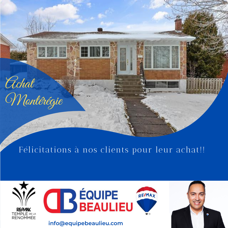 equipebeaulieu's tweet photo. "🎉 Félicitations à nos clients pour leur nouvelle acquisition à Châteauguay, Montérégie. Nous avons été ravis d'avoir pu leur apporter notre soutien dans cette importante démarche.
🏡Nous sommes là pour vous aider à réaliser votre rêve immobilier. 🏡
info@equipebeaulieu.com https://t.co/8Jyhi8vMwi