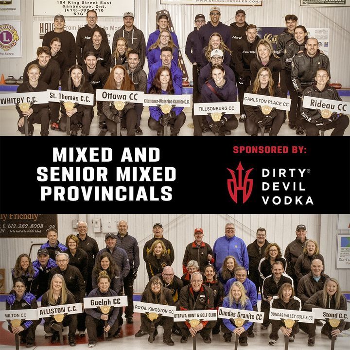 Join us now until April 14 for the 2024 Mixed & Senior Mixed Championship presented by @dirtydevilvodka at the Gananoque Curling Club! Follow the scores: bit.ly/3JzZ2XH #DirtyDevilVodka #CurlON #CurlingChampionship #GananoqueCurlingClub #SmoothSipping