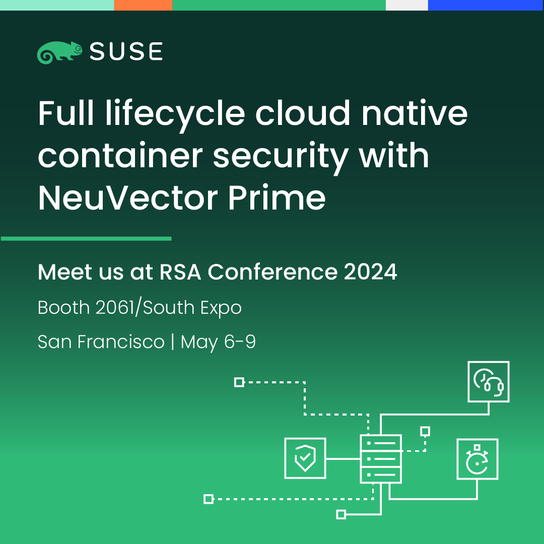 🤩We're excited to join the @RSAConference in #SanFranscisco! Visit booth #2061 in South Expo to learn all about #NeuVectorPrime - the only 100% #opensource, #ZeroTrust cloud-native container security platform.🛡️Remove security roadblocks with us!🔗okt.to/3B5PaY | #RSAC