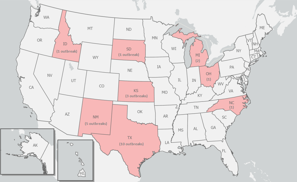 H5N1 bird flu found at 3 more dairy farms, including 1 in Texas, 1 in New Mexico and the 1st outbreak in South Dakota. The U.S. total is now 24.