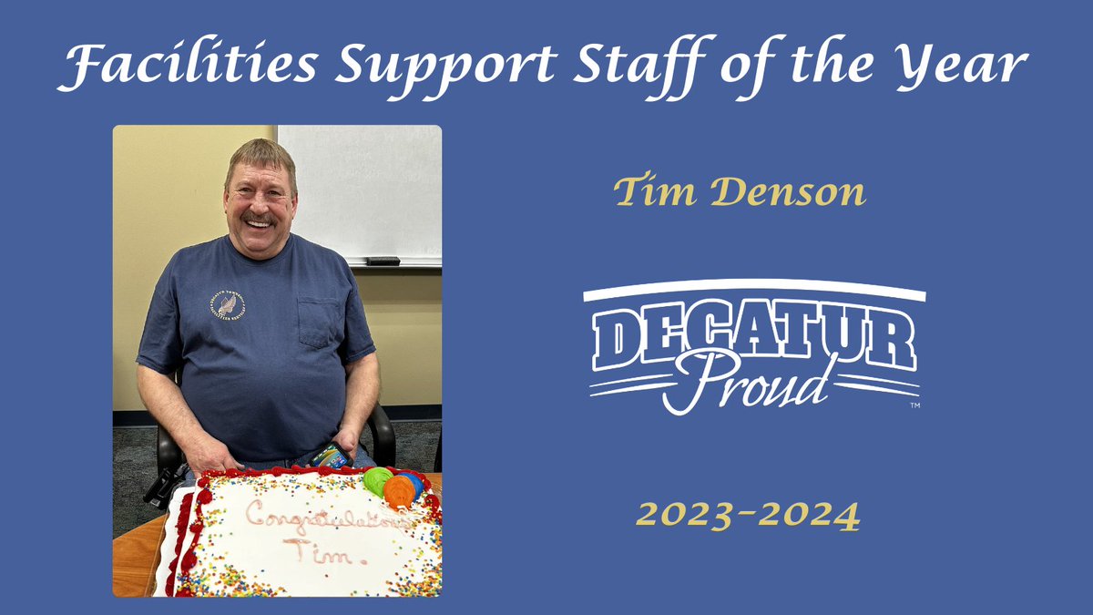 MSDDecaturHR (@msddecaturhr) on Twitter photo Congratulations to our Facilities Support Staff of the Year Tim Denson. Thank you for all that you do! We are #decaturproud of you!
<a href="/Steph_Hofer/">Dr. Stephanie Hofer</a>
<a href="/MSDDecatur/">MSD Decatur</a> Congratulations to our Facilities Support Staff of the Year Tim Denson. Thank you for all that you do! We are #decaturproud of you!
<a href="/Steph_Hofer/">Dr. Stephanie Hofer</a>
<a href="/MSDDecatur/">MSD Decatur</a>