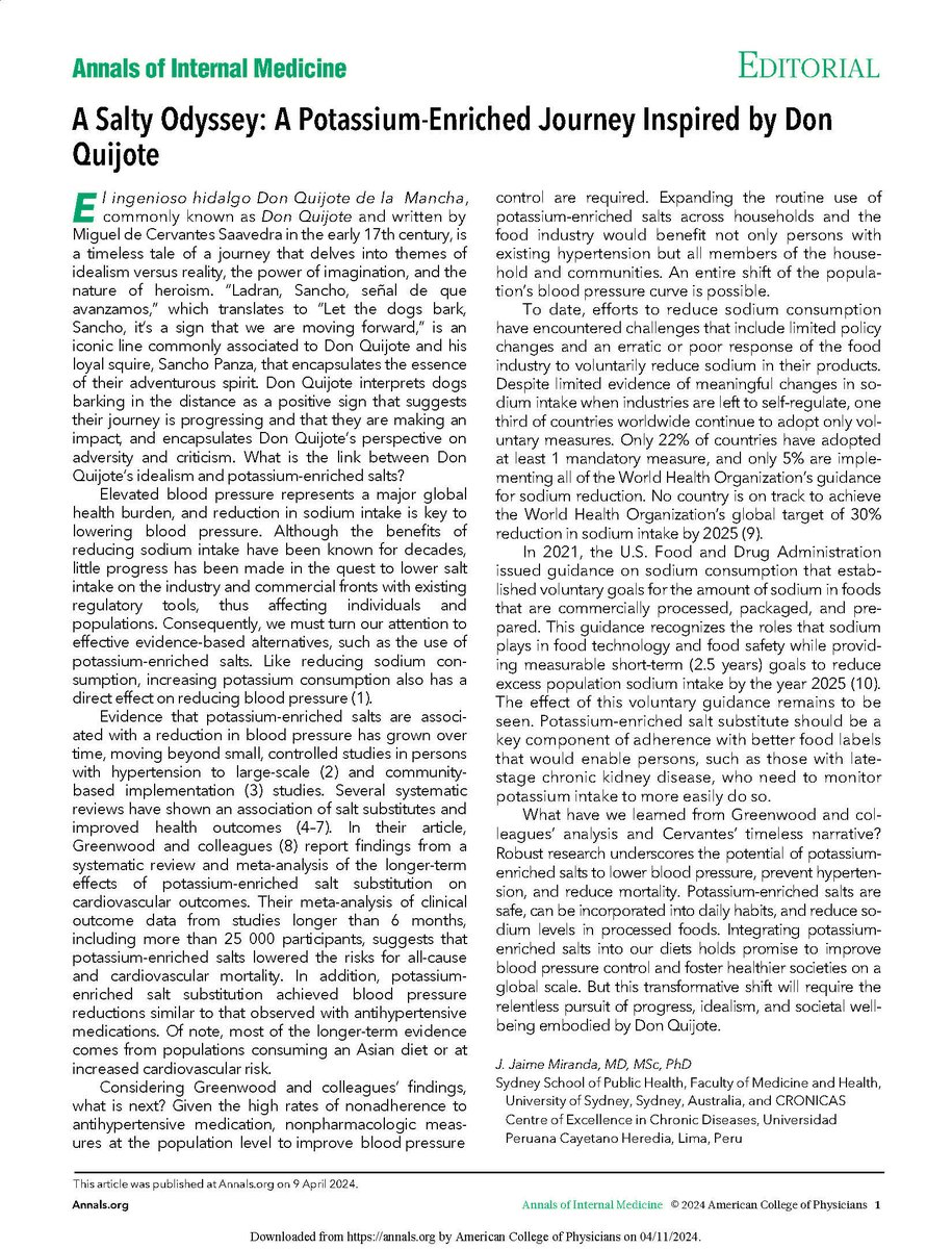 A new editorial discusses the mounting evidence that widespread adoption of salt substitutes would improve the health of individuals and populations: ow.ly/xB1P50RecJw