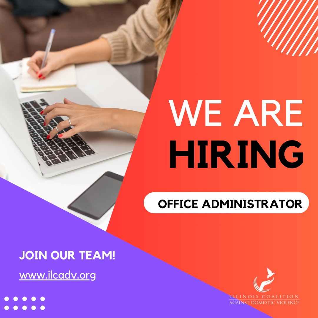 💜Join our team of passionate individuals & be a part of making a difference in the lives of people in communities throughout Illinois! We are now #Hiring for an Office Administrator.
Apply today ➡️ ow.ly/8hfT50RemPR
#TeamICADV #JobAlert #BeTheGood  #OneMissionOneVoice