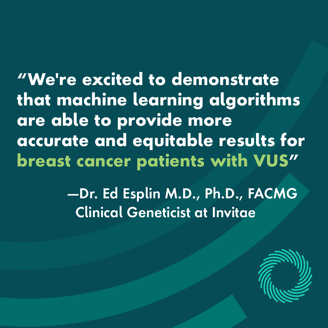 We're happy to announce that new studies will be presented this week at #ASBrS24. Research highlights how machine learning can reduce VUS in patients who have received #genetictesting for breast cancer. Learn more: invit.ae/43X9thl