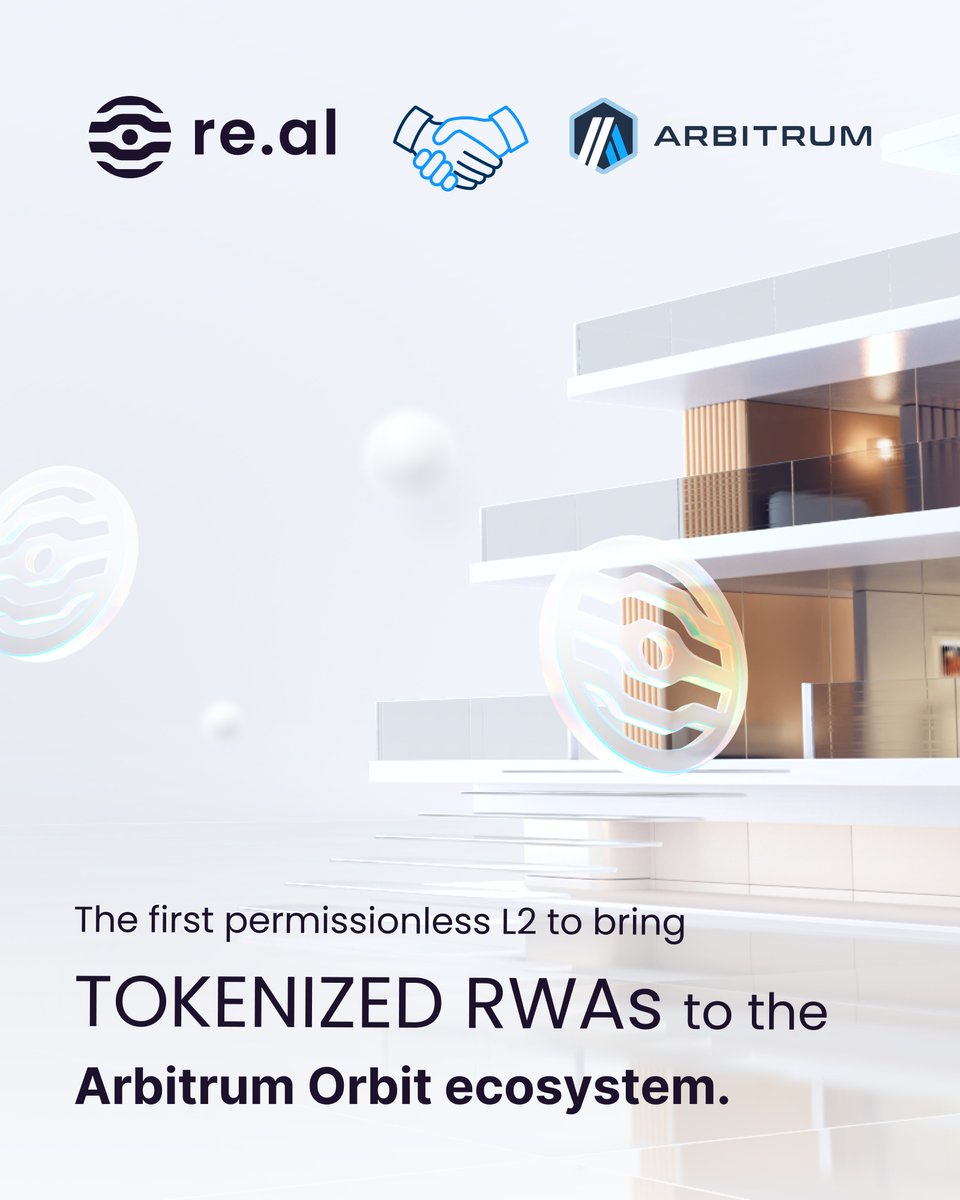 We’re super excited to be building with @Arbitrum Orbit 🎉 Get ready to access a market with best-in-class tokenized real estate, deep liquidity, and DeFi products - all in the first permissionless & modular L2 for tokenized #RWAs. Make it re.al