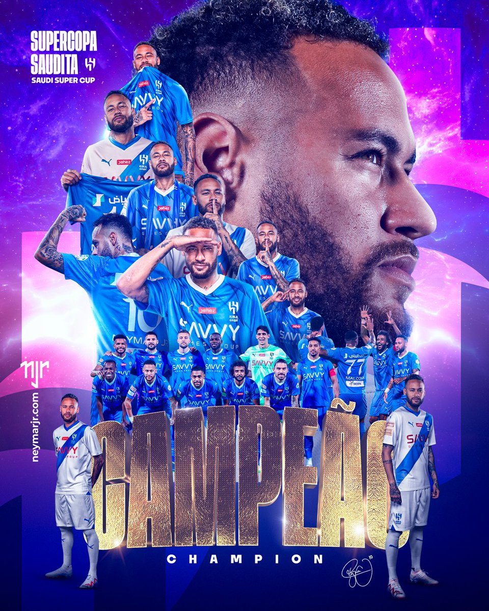 Reis do Saudita! 🏆 Parabéns ao @Alhilal_FC de @neymarjr pelo 4º título da Supercopa Saudita! Ficamos felizes em ver os Blues levantado mais um troféu para sua história! ⚽️🔵⚪ . Saudi Kings! 🏆 Congratulations to Neymar Jr’s Al-Hilal team for winning their 4th Saudi Super Cup…