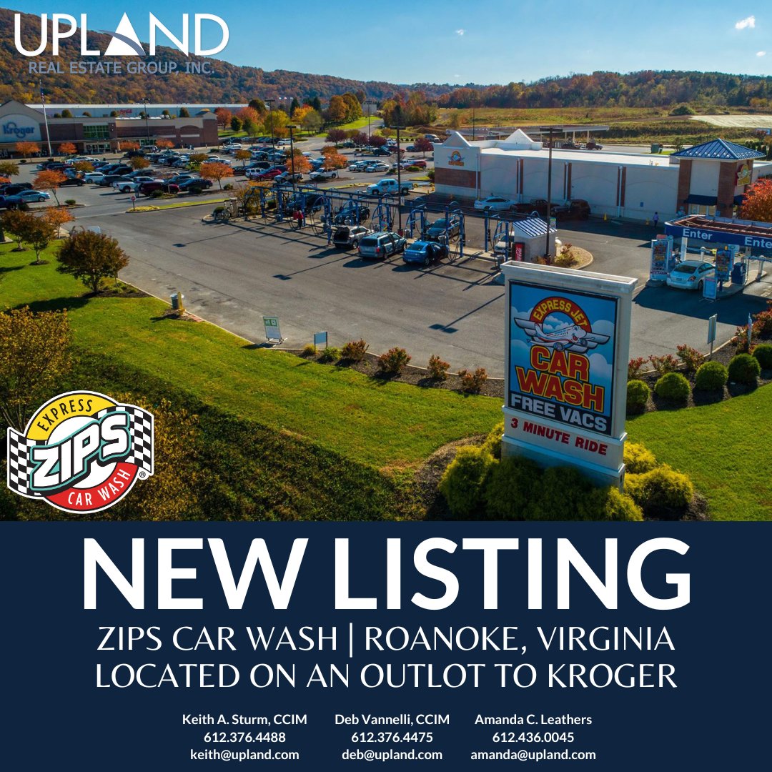 New Listing - Zips Car Wash located in Roanoke, Virginia! This triple net lease investment property is conveniently located on an outlot to Kroger and has approximately 15 years remaining with 1.5% annual increases.

#netleasesales #investmentproperty