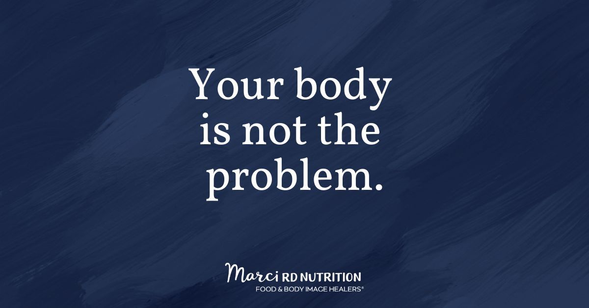 There is a problem with how we’ve been socialized to think and treat different bodies. Your body matters and is valuable, exactly as it is today.

#RDN #HAES #allbodiesaregoodbodies #RDchat #bodypositive