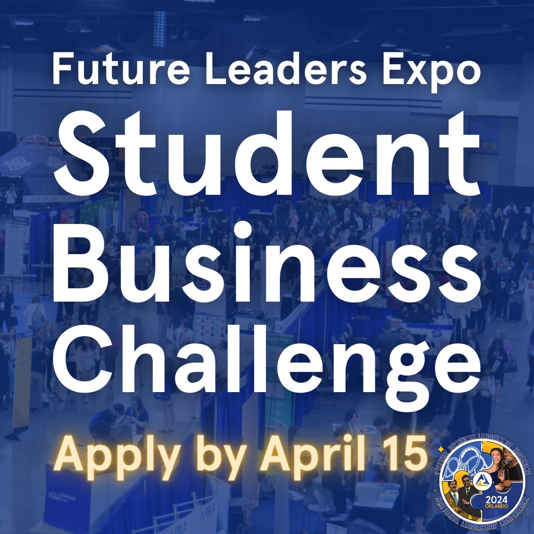 Are you a student with a small business? Apply for the Student Business Challenge and get the chance to sell your product and boost brand recognition at the NLC by April 15! Visit linktr.ee/fbla_national and click 2024 NLC: Student Opportunities to learn more and apply.