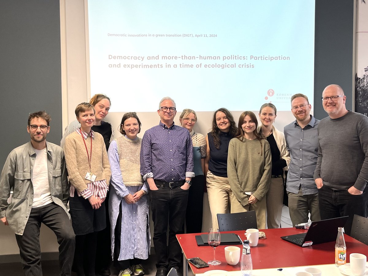 DelDemUCan's tweet photo. 👋 🇩🇰

How can nonhumans participate in democracy?

Today, our very own @Hans_Asenbaum presented his work on More-than-human Democracy at Uni Copenhagen hosted by Lars Tonder &amp; our former visitor @Ingrid_HBJensen. Productive exchanges with @DSchlosberg @SEI_Sydney✨ https://t.co/rYv2ncPE4X