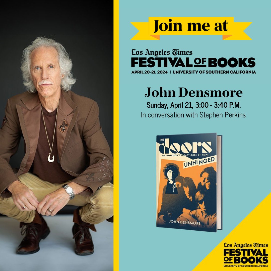 On Sunday, April 21st, join me in conversation with Stephen Perkins at the @latimesfob. #bookfest will take place at the University of Southern California, and I will be