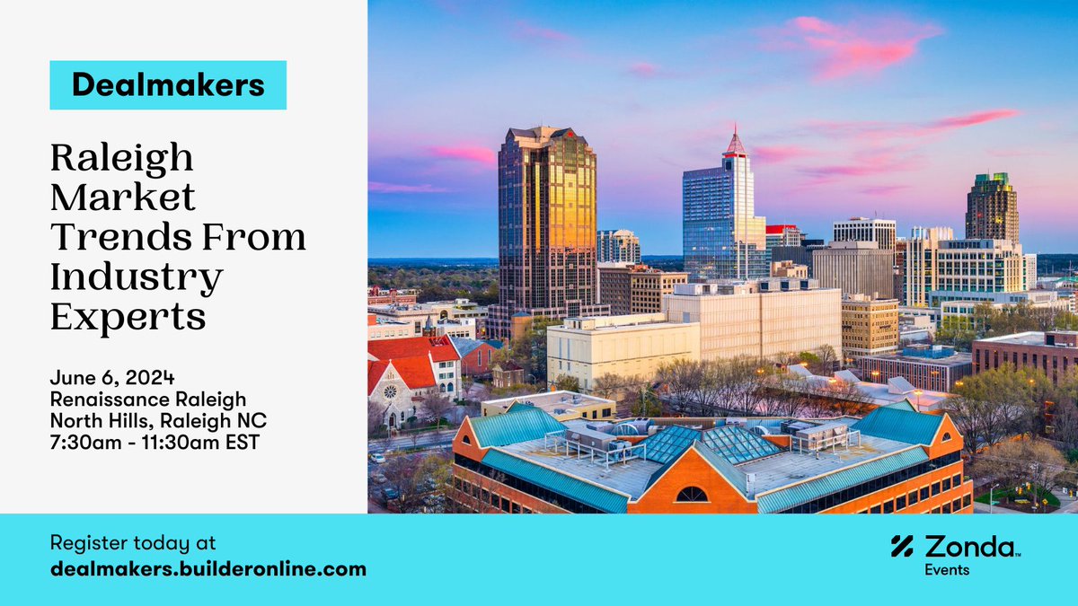 Get a pulse on what’s happening in the Raleigh-Durham housing market at Raleigh Dealmakers on June 6th. 🏘️ This event will cover economic and housing forecasts and the hottest trends from national and local housing leaders. ➡️ Register today: bit.ly/3Aqf2GR