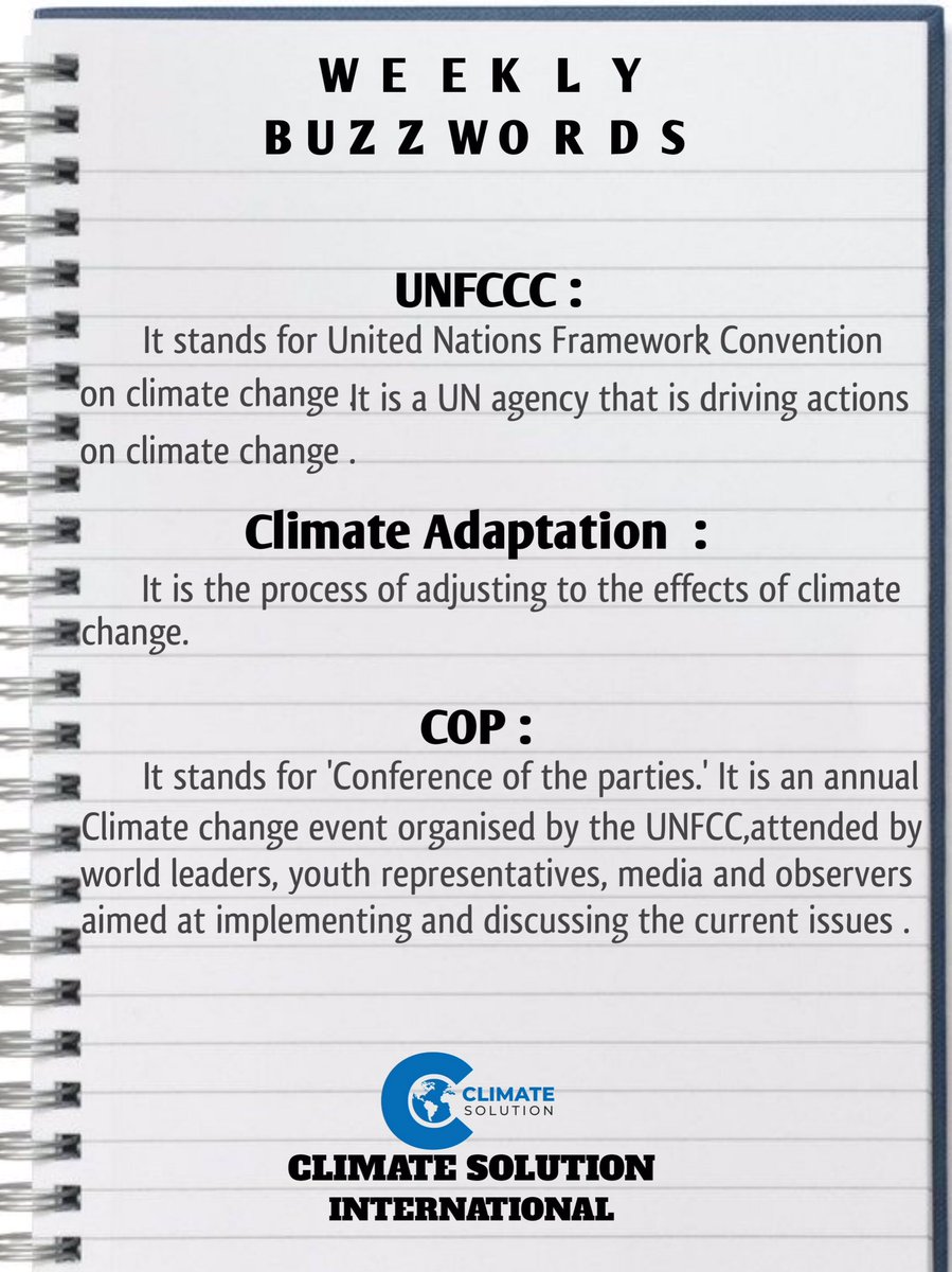 Keep on top of the environmental game with buzzwords like adaptation and UNFCCC Process - don’t be left in the waste pile! 
#buzzwords #climatesolutioninternational #climateeducation #ClimateAdaptation #UNFCCC #cop