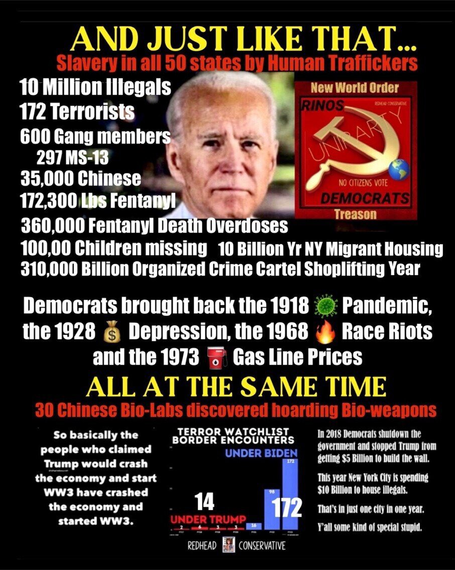 Democrats are systematically destroying America. @Pixie1z @fkn_vrm @fordmb1 @fookcu_f @Ilegvm⚔️ @x4Eileen @RDog861 @j0ker937 @USAVet_5 @Bagel69er @SkullLives @locoashes @HPY2KW2 @PriamtheB @JEM_Books @sohos1963 @fsturgeonfl @111MagaJen @JohnPot259 @KevinGills13 @PaulaRed62…