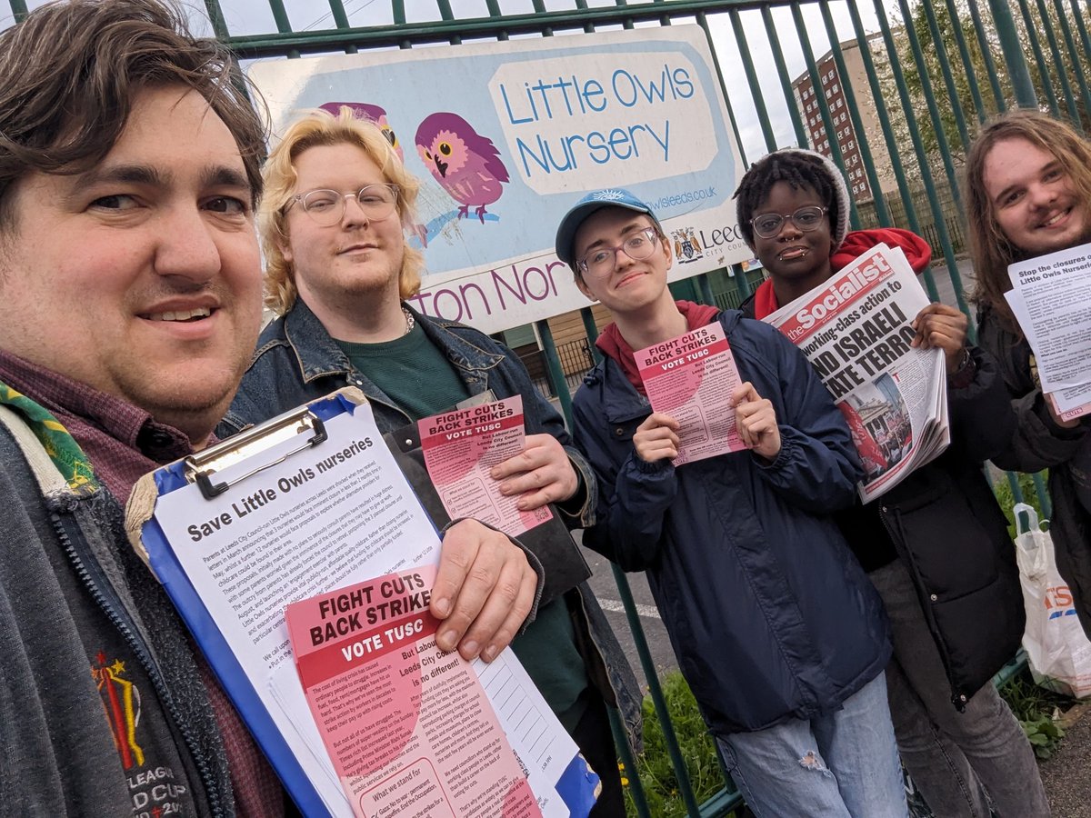 Out door knocking again in Gipton near the Gipton North Little Owls nursery, getting signatures for the Save Little Owls nurseries petition, promoting the campaign rally at the nursery on the 20th April and asking people to vote TUSC #tusc #socialist #leeds #savelittleowls