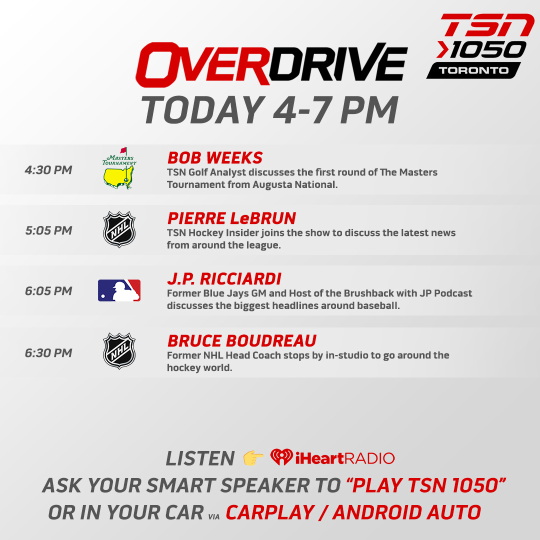 We're off and running on the Thursday edition! @HayesTSN, @odognine2 and @jonassiegel are set to go around the sports world. 📺: TSN2 (4-7) 📻: TSN1050.ca and the iHeartRadio App!