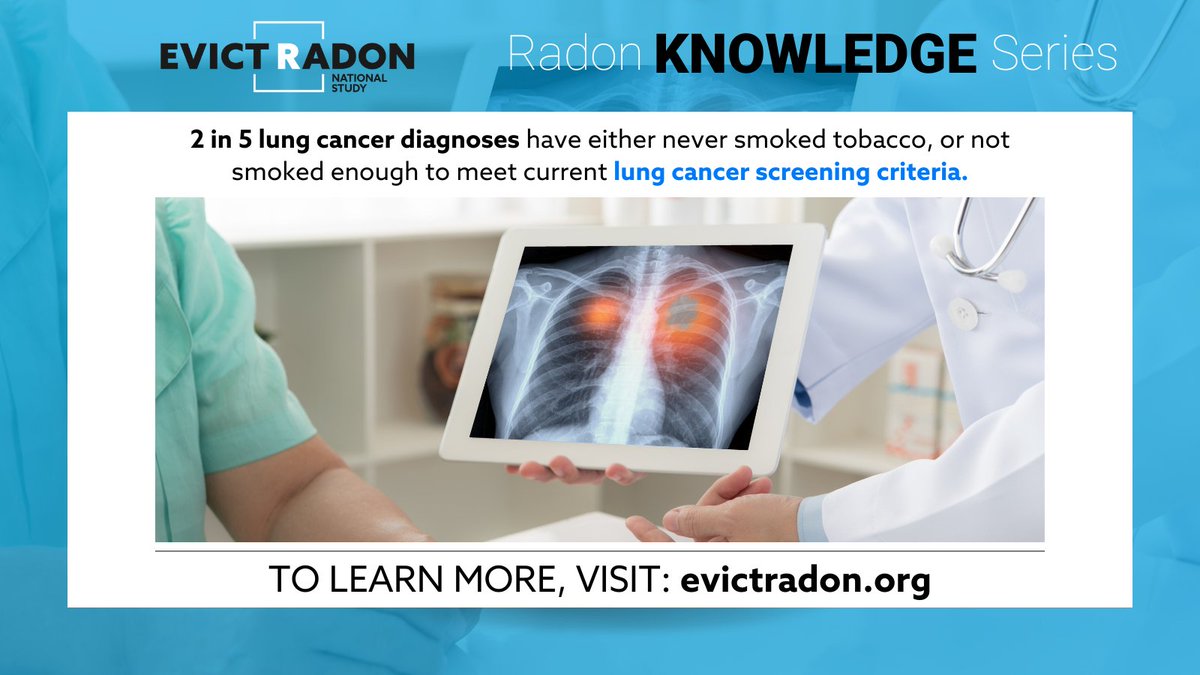 Evict Radon National Study (@evictradon) on Twitter photo 🚨Did you know: 2 in 5 lung cancer diagnoses occur in non-smokers or those who have smoked so little or so long ago that they don't meet current lung cancer screening criteria. Don't assume only heavy smokers are at risk! 🏠 Link in bio for more information. #EvictRadon 🚨Did you know: 2 in 5 lung cancer diagnoses occur in non-smokers or those who have smoked so little or so long ago that they don't meet current lung cancer screening criteria. Don't assume only heavy smokers are at risk! 🏠 Link in bio for more information. #EvictRadon