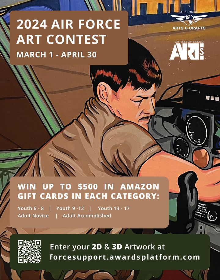 Unleash your artistic side, we know it's there, #TeamKirtland!
To recognize, promote and celebrate the art and artistry of Air and Space Force artists and their eligible family members
Visit forcesupport.awardsplatform.com

#377FSS #KirtlandForceSupport #MyAirForceLife