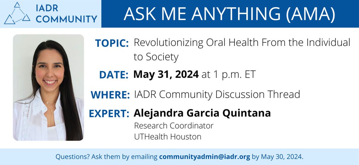 Join us on Friday, May 31! #oralhealth #dentalresearch ow.ly/uU2J50RcqHA