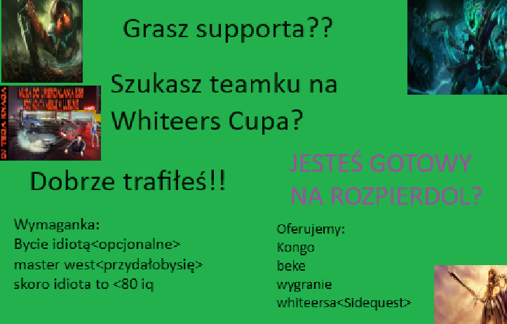 jakaś plaga się stała i znowu sup sie wykruszyl. Ktos chetny pohookowac?