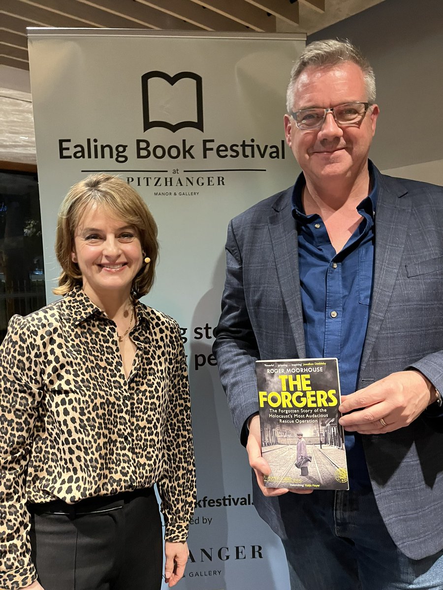 Great to be part of the opening day of the first @EalingBkFest and chairing an event with @Roger_Moorhouse about his book The Forgers, which follows a group of officials who issued fake passports to save Jews from the Holocaust. Super audience @Pitzhanger 👏📖 #goodreads