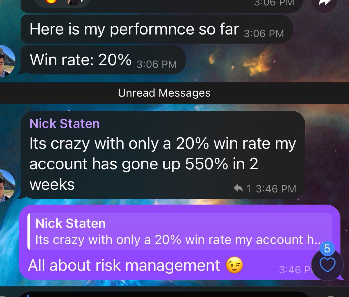 Shoutout to Nick. He’s really been working hard. I know he wants his numbers to be better winning % wise but even with a 20% win rate he’s grown his account a lot! Looking forward to seeing his results 30 days from now. He’s a VIP student