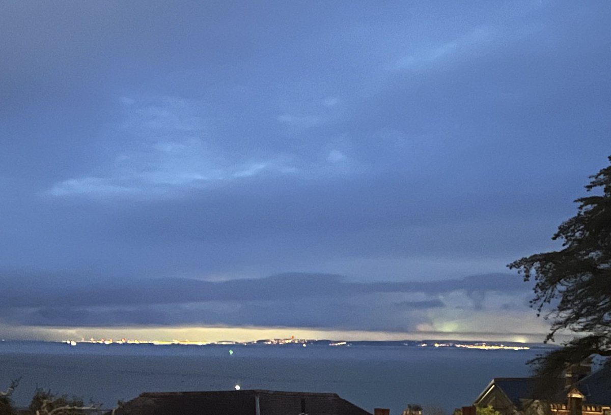 Beautiful night looking out to north Somerset coast from Penarth