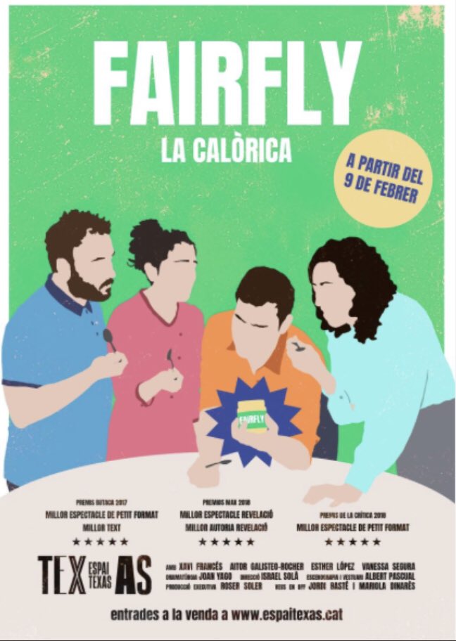 ElenaRomero28's tweet photo. Aneu-hi! ⭐️⭐️⭐️⭐️⭐️ 
És molt bona. Fa pensar i és molt divertida!! #capitalisme #Fairfly #teatre Gràcies companyia @la_calorica !!! 👏🏻👏🏻👏🏻 @EspaiTexasBcn https://t.co/35VlTeo10G