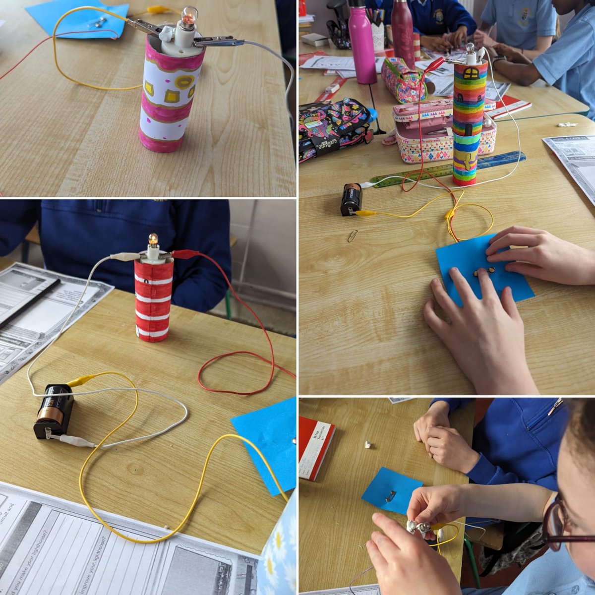 We've lots of bright sparks in SNP! 5th class enjoyed making their lighthouses shine using circuits today! #STEAM #science #technology